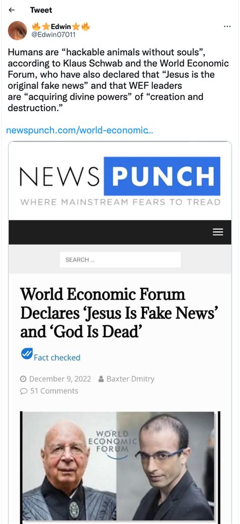 Fact Check World Economic Forum S Klaus Schwab Did Not Tweet Say