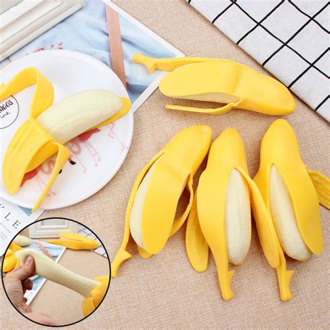 Cute Spoof Peeling Banana Squishy Fidget Toys Anti Stress Stress Relief