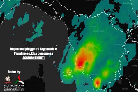 IMPORTANTI PIOGGE SULLA VAL DI CORNIA FINO A PIOMBINO Ed ELBA L