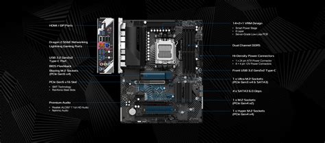 Asrock X670e Pg Lightning Am5 Amd X670 Ddr5 Usb32 Type C Sata3 Tonix Computer