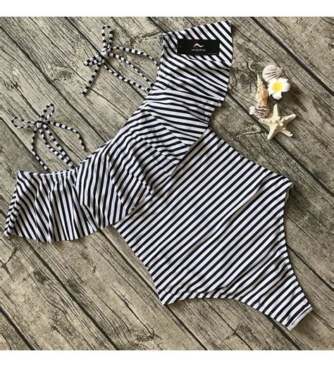 Women S Off Shoulder One Piece Flounce Swimsuit Pineapple Print