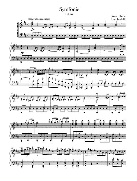 Symphony No In D Major Hob I Haydn Joseph Imslp Free Sheet