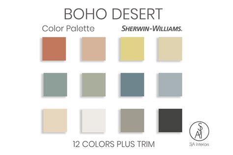 Boho Desert Color Palette Sherwin Williams Interior Paint Etsy