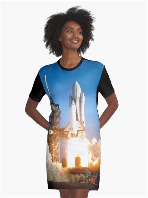 Space Shuttle Columbia Sts 1 Launch Graphic T Shirt Dress By Impactees