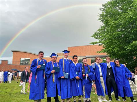 Photos: Darien High School 2023 graduation ends with a rainbow