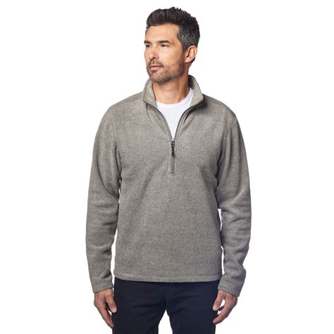 Landway Men S Heather Khaki Portola Textured Quarter Zip Fleece