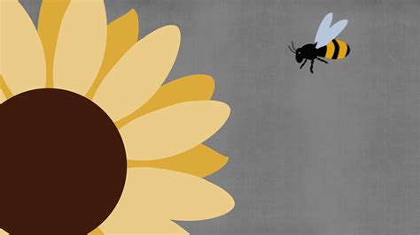 Bees Pollinate Flowers Animation Clipart