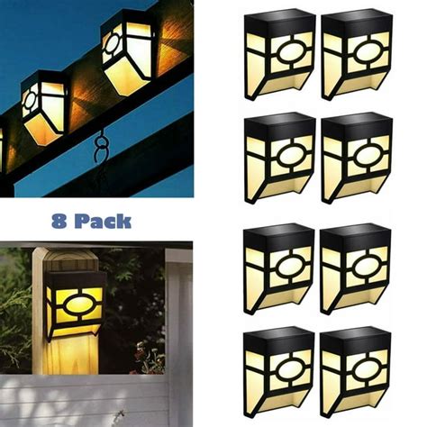 8 Pack Solar Deck Lights Wall Waterproof Outside Lights For Garden Patio Fence