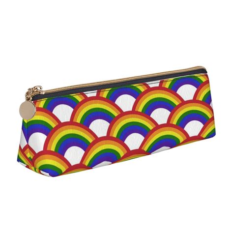 Lgbtq Pride Mouth Rainbow Gay Pencil Case With Zipper Leather Pen Pouch