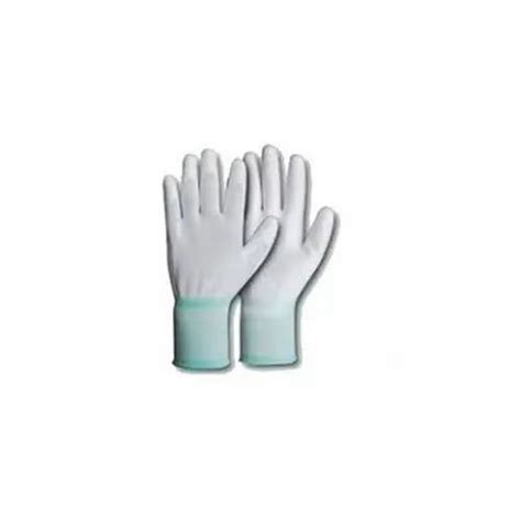 Esd Pu Palm Coated Gloves White 1 5 Inches Full Fingered At Rs 35