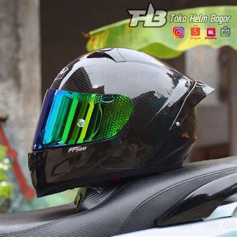 Jual RSV Ff500 Carbone Graphic Visor Irridium GREEN Spoiler GPR