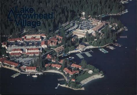 Aerial View of the Lake Arrowhead Village California Postcard