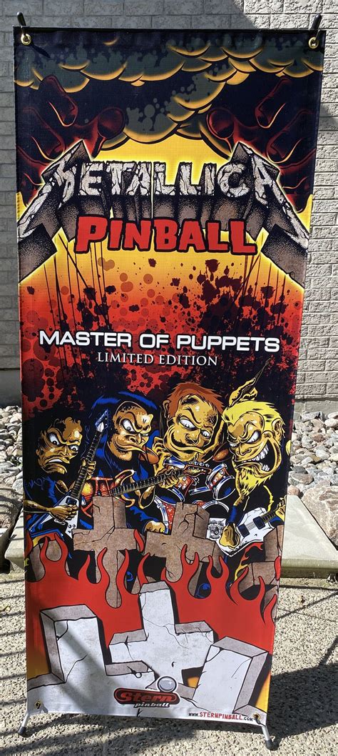 Metallica Limited Edition Pinball Banner 24 X 62 Etsy