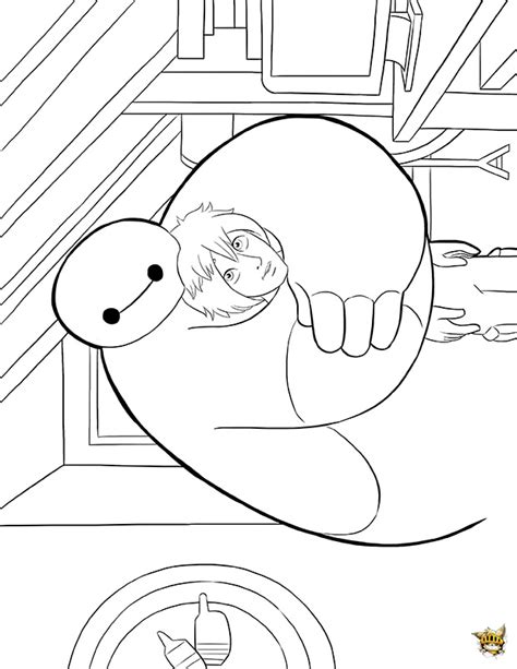 Baymax Embrasse Hiro Est Un Coloriage Des Nouveaux H Ros