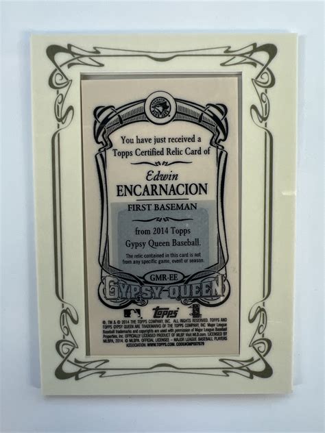 2014 Topps Gypsy Queen Framed Mini Relics Edwin Encarnacion GMR EE EBay