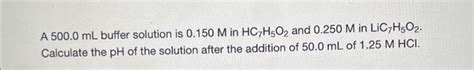 Solved A Mathrm Ml Buffer Solution Is Chegg