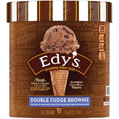 EDYS DREYERS Double Fudge Brownie Ice Cream 1 5 Qt Tub Walmart