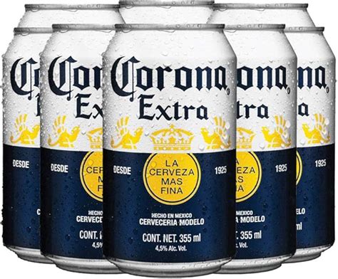 Cerveza Clara Corona Extra Tipo Pilsener 24 Latas De 355 Ml Disfruta