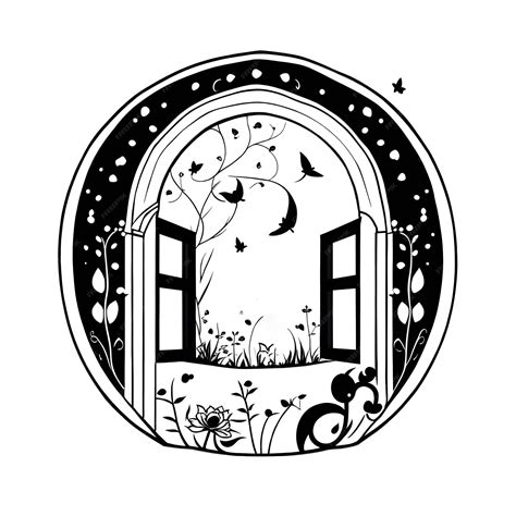 Premium Ai Image Round Window Design