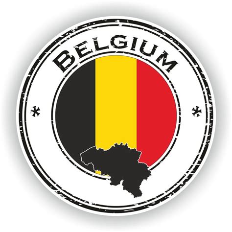 Belgium Seal Sticker Round Flag For Laptop Book Fridge Guitar