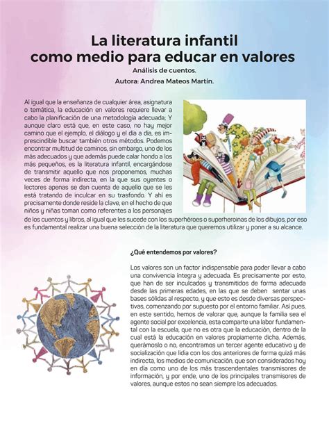 La Literatura Infantil Como Medio Para Educar En Valores An Lisis De