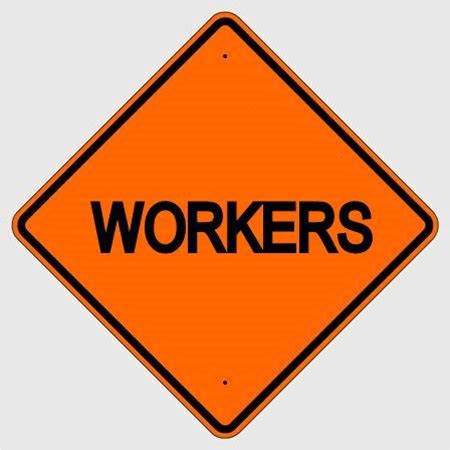 ROAD CONSTRUCTION Sign - WORKERS