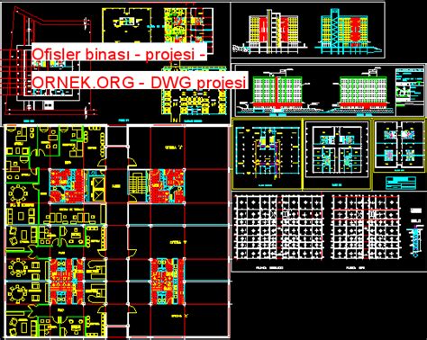 Ofisler Binas Projesi Dwg Projesi Autocad Projeler