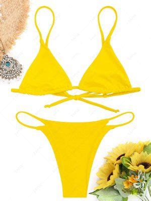 Yellow Bikini Yellow Bikini Top Bottoms And Bikini Set Online ZAFUL