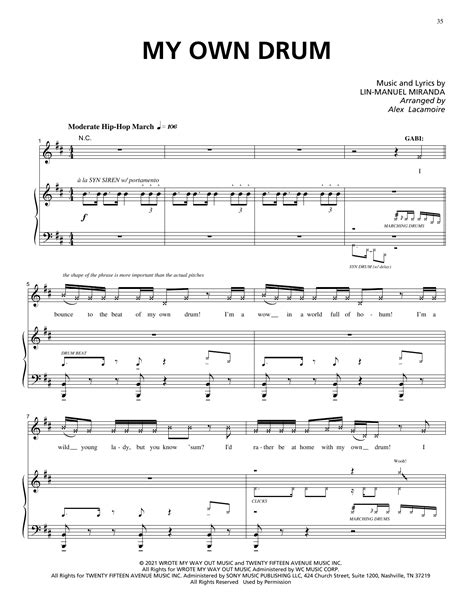 Lin Manuel Miranda My Own Drum From Vivo Sheet Music Notes Chords