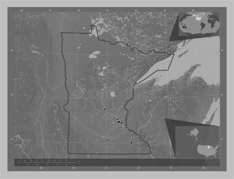 Minnesota United States Of America Grayscale Major Cities Stock Illustration Illustration