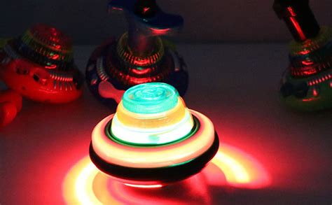 BUPOGAKE Light Up Spinning Tops 4 Pcs LED Spinning Tops Magic