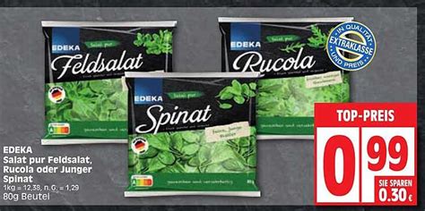 Edeka Salat Pur Feldsalat Rucola Oder Junger Spinat Angebot Bei EDEKA