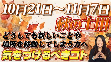 【秋の土用】人生が大きく変わる未来のための準備期間 Youtube