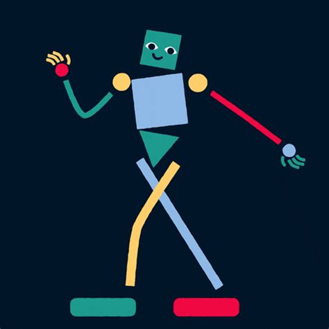 Shapes Robot Happy Walking GIF | GIFDB.com