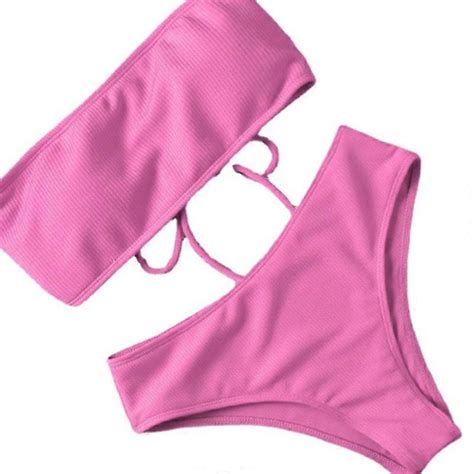 Summer Sexy Women Swimwear Bikini Set Bra Tie Side G String Thong Beach Triangle Suit Swimsuit