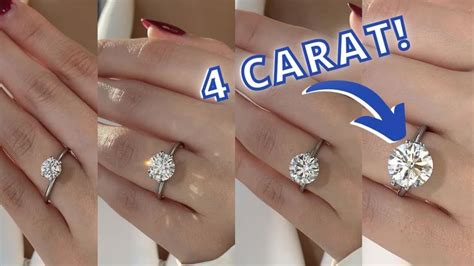 Round Diamond Carat Size Comparison Ct On Hand Youtube