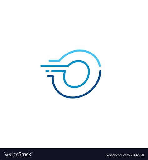 O letter dash lowercase tech digital fast quick Vector Image