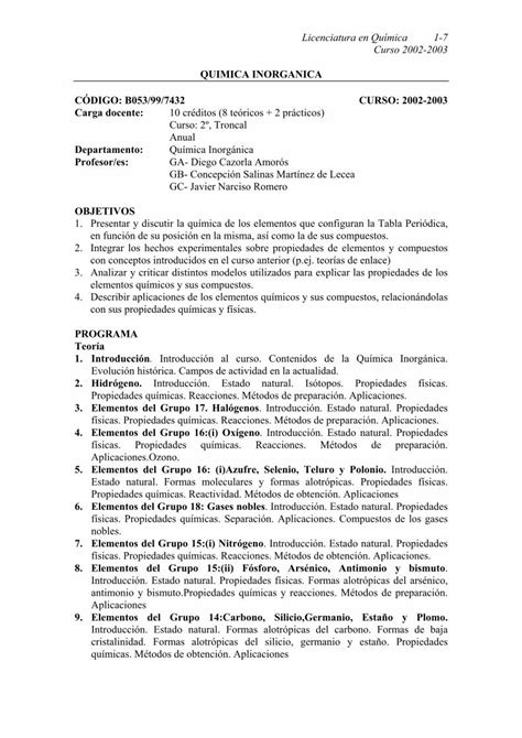 PDF QUIMICA INORGANICA CÓDIGO B053 99 7432 Procesos de obtención