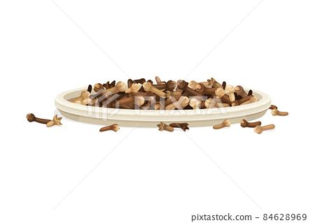 Pile Of Dried Clove Aromatic Spice Rested On Stock Illustration