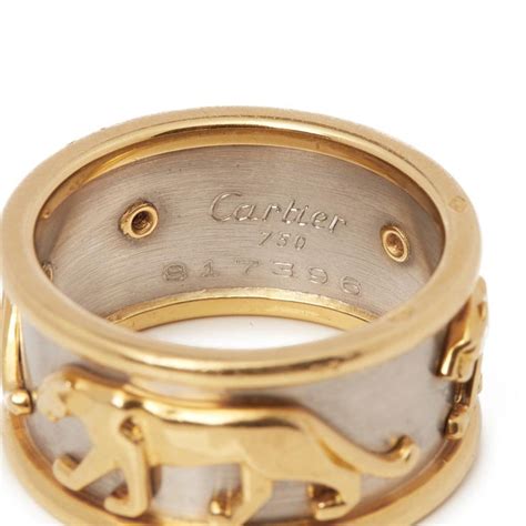 Cartier 18 Karat Yellow And 18 Karat White Gold Men S Panthère Ring At 1stdibs Cartier Male