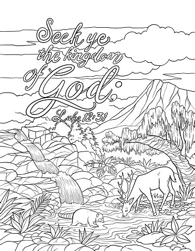 Luke 12:31 Coloring Page - Spiritual Drawing 8 of 10