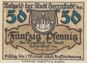 Banknote Pfennig German Notgeld Herrnstadt Gra H Bm Tie