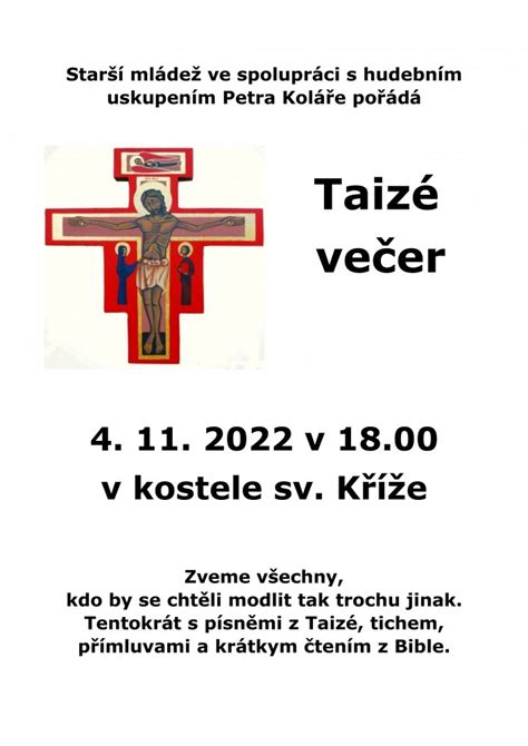 Farnost Znojmo Louka Taizé večer v kostele sv Kříže