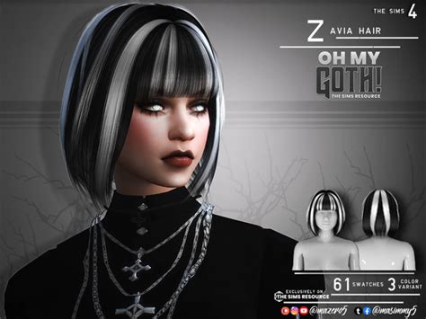 The Sims Resource Oh My Goth Zavia Hair