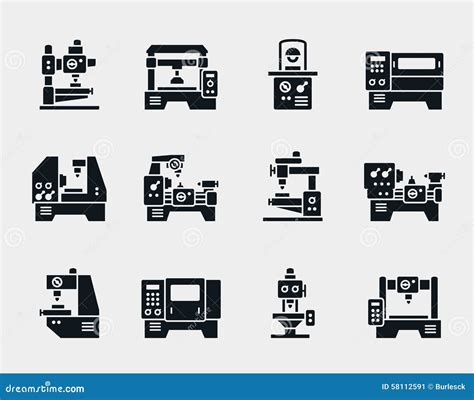 Vector Machine Tool Icons Set Stock Vector Image 58112591