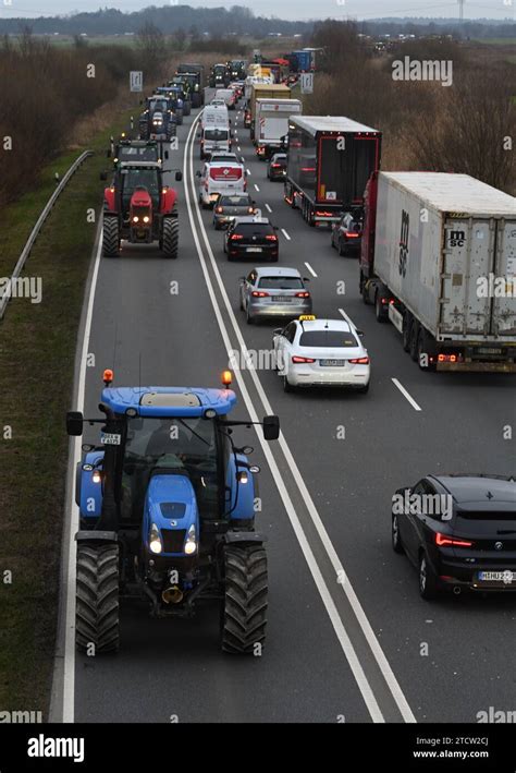 Dezember Bremen Wesermarsch Bauern Protestieren Und Fahren