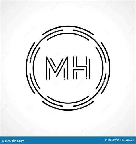 Initial Mh Letter Logo Design Vector Template Abstract Letter Mh Logo