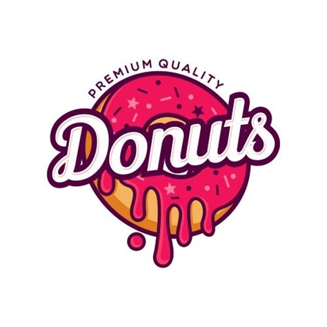 Donuts shop logo bitten identity business card Vector Image