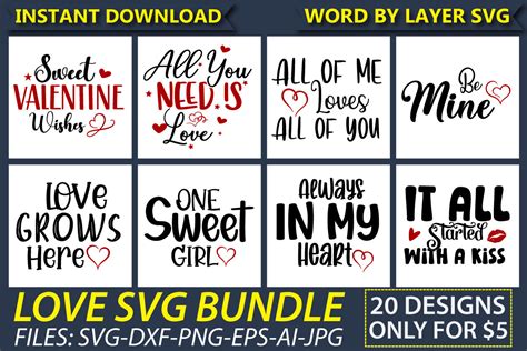 Love Svg Bundle Vol Bundle Creative Fabrica