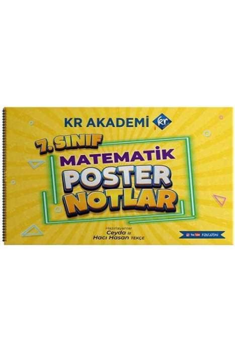 7 Sınıf Matematik Poster Notlar KR Akademi Yayınları 7 Sınıf